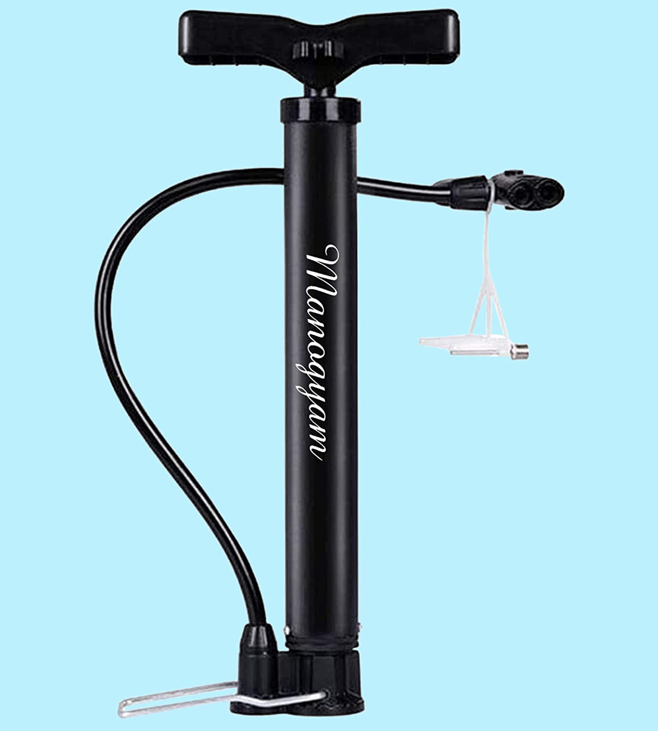 Foot air pump clearance for cycle