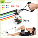 Manogyam Resistance Bands Set - Exercise Bands with Door Anchor, Handles, Ankle Straps