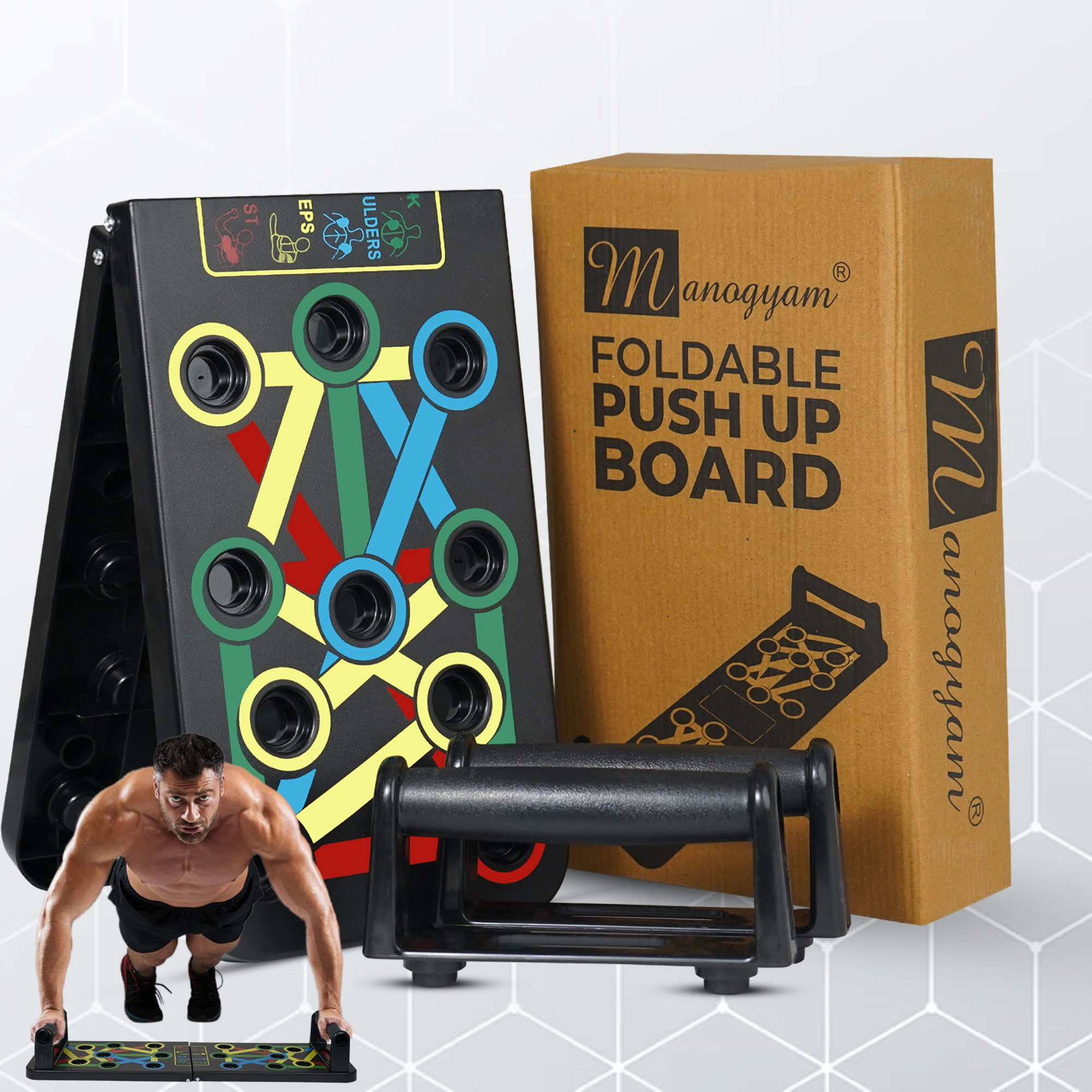 Manogyam Push Up Board | Foldable Push Up Board (15 In 1)