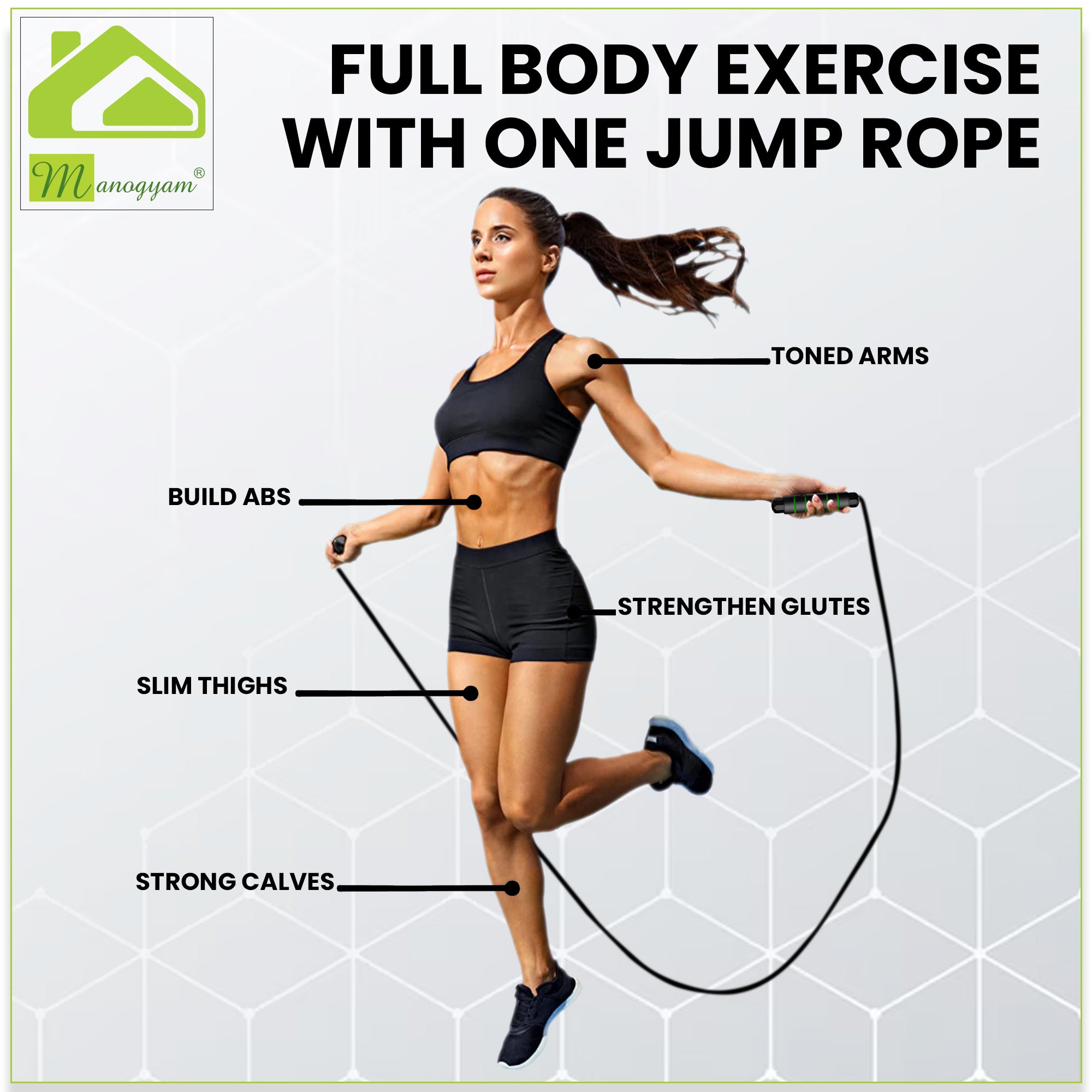 Manogyam Skipping Rope Jump Rope For Men & Women