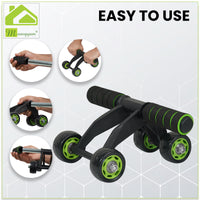 Manogyam 4 Wheel Ab Roller - Fitness Equipment for Core Workout 