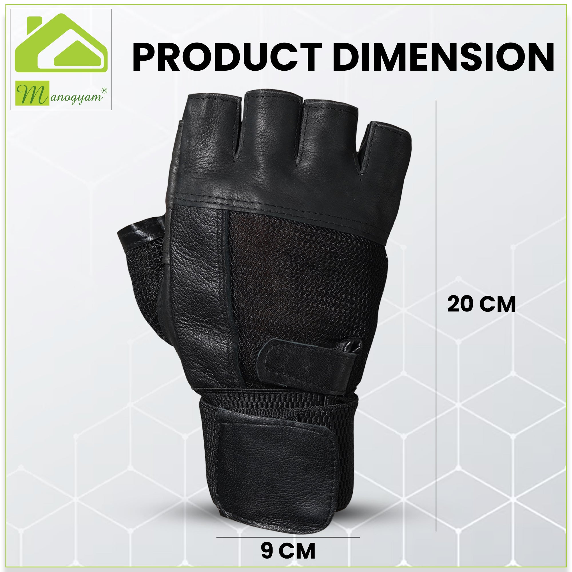 Manogyam Basic Leather Cycling Gloves with Inbuilt Wrist Support