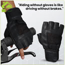 Manogyam Basic Leather Cycling Gloves with Inbuilt Wrist Support
