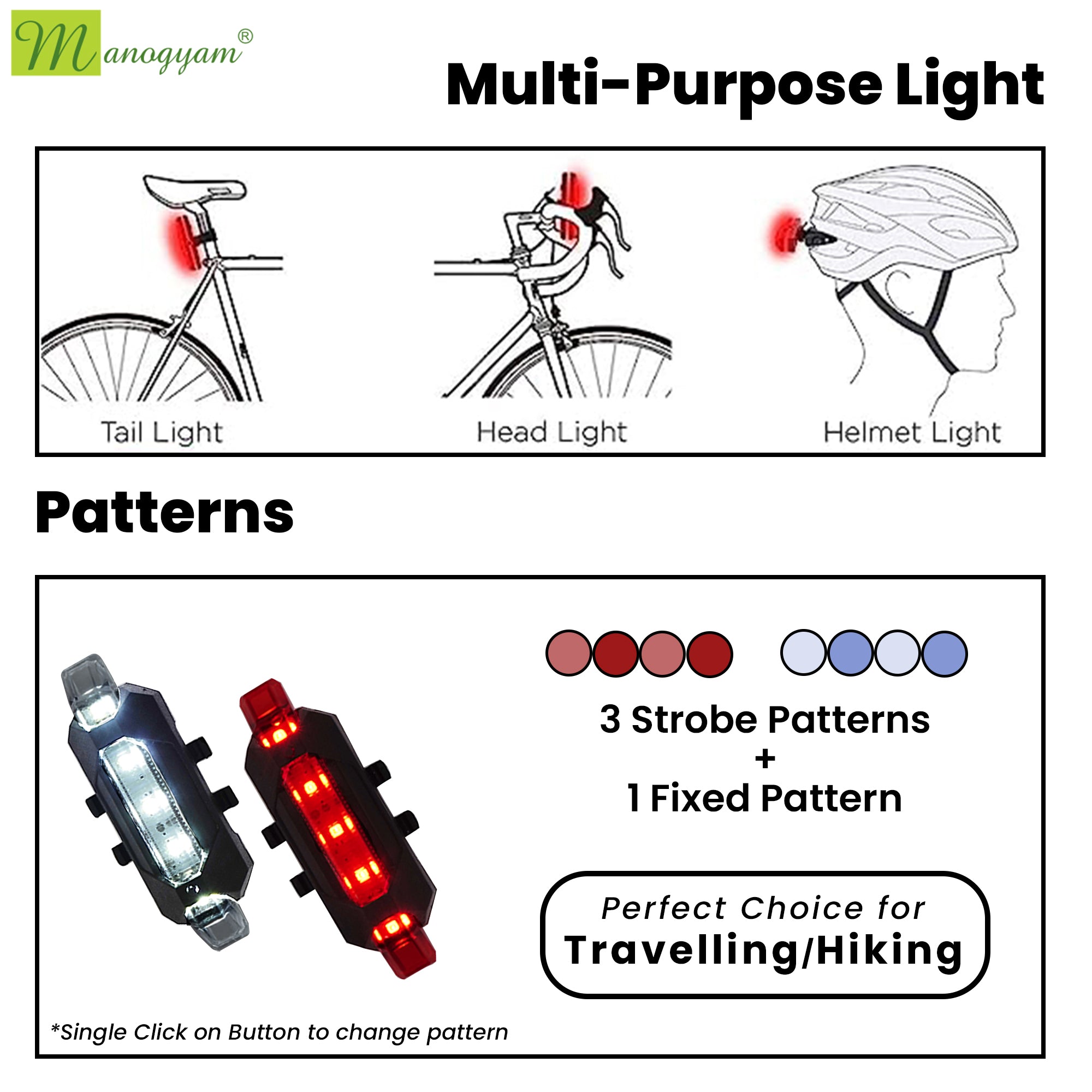 मनोग्यम बाइकप्रो: साइकिलों के लिए उन्नत फ्रंट और बैक इंडिकेटर लाइट्स