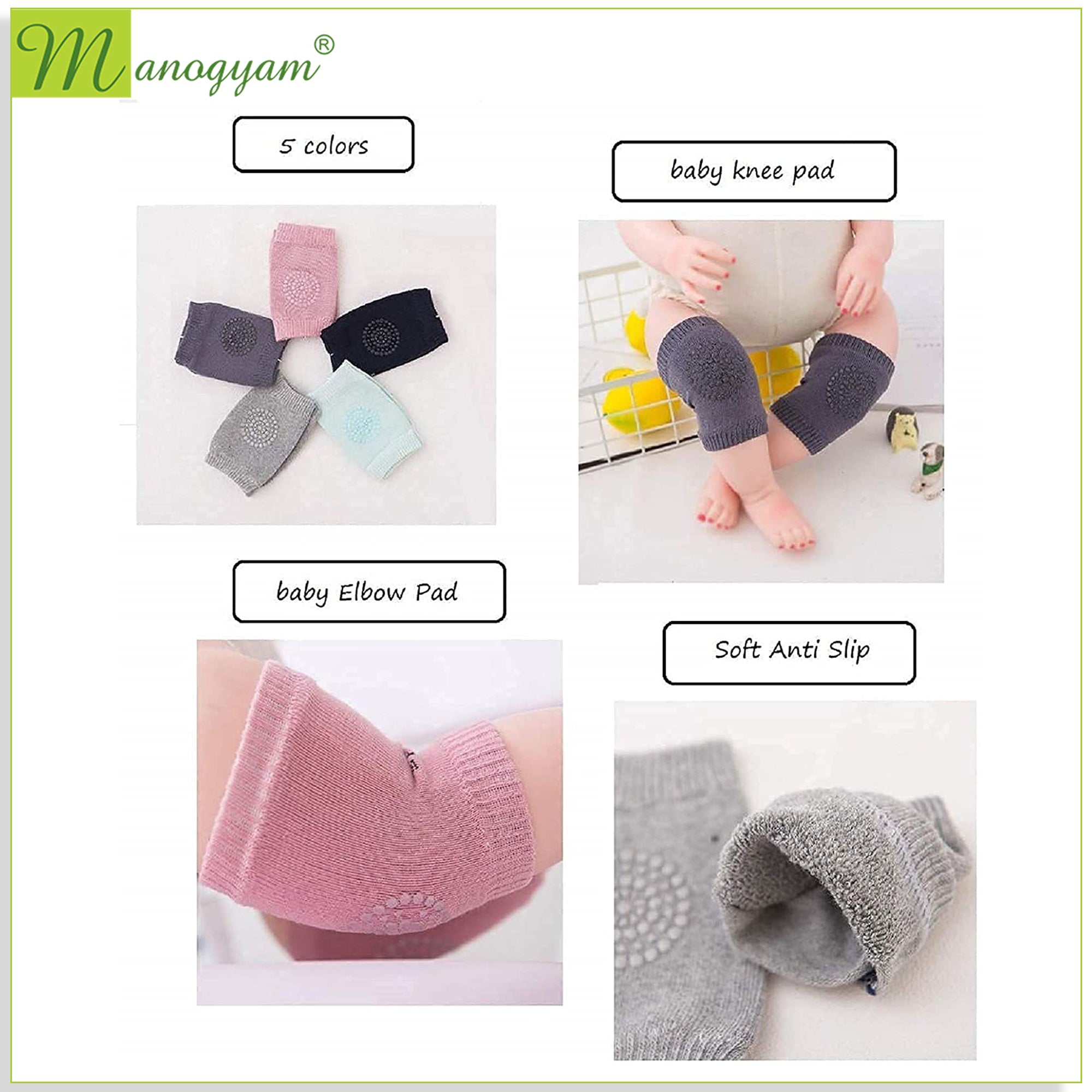 Manogyam Comfortable Baby Knee Pads for Crawling
