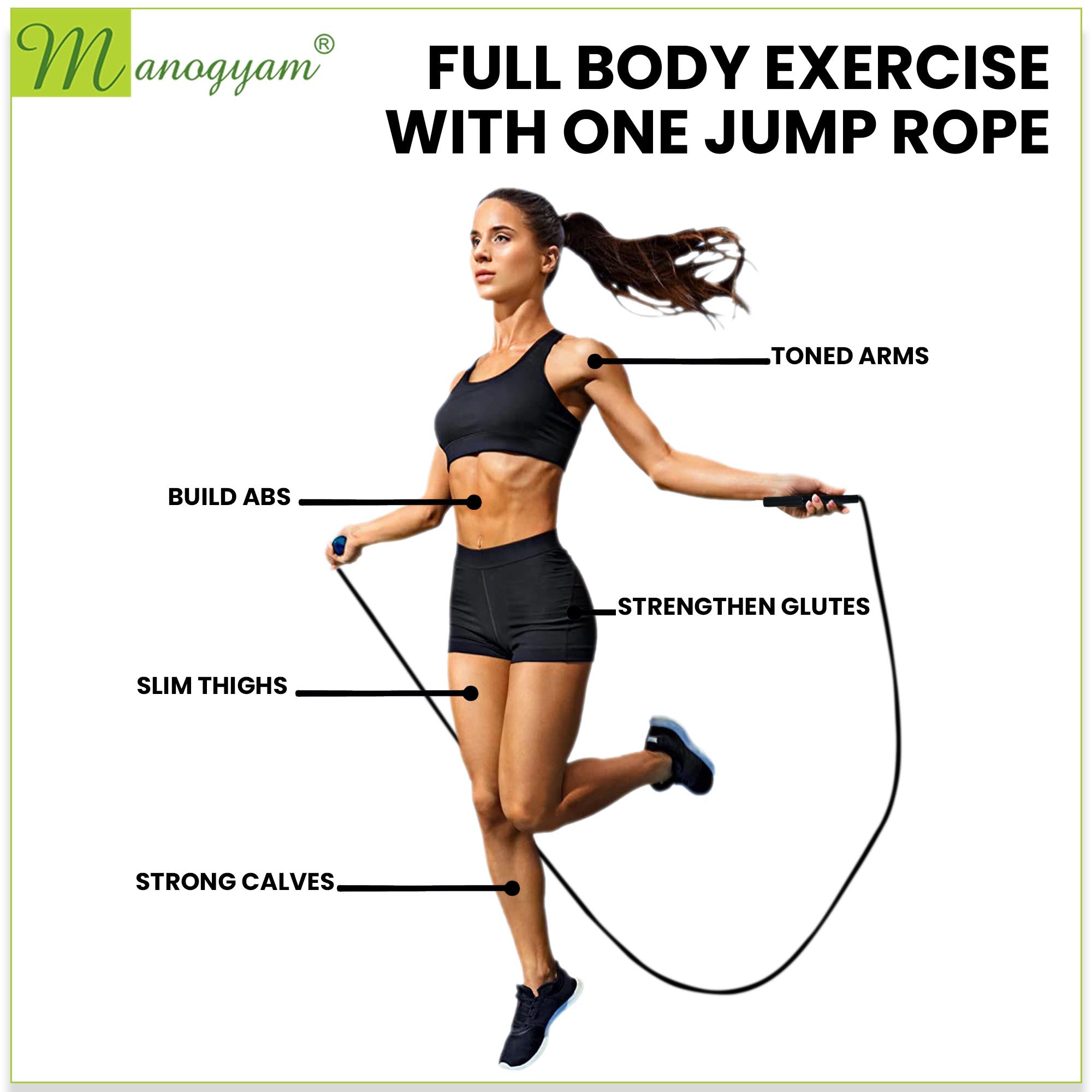 Manogyam Metal Skipping Rope: Durable, Lightweight for High-Intensity Workouts