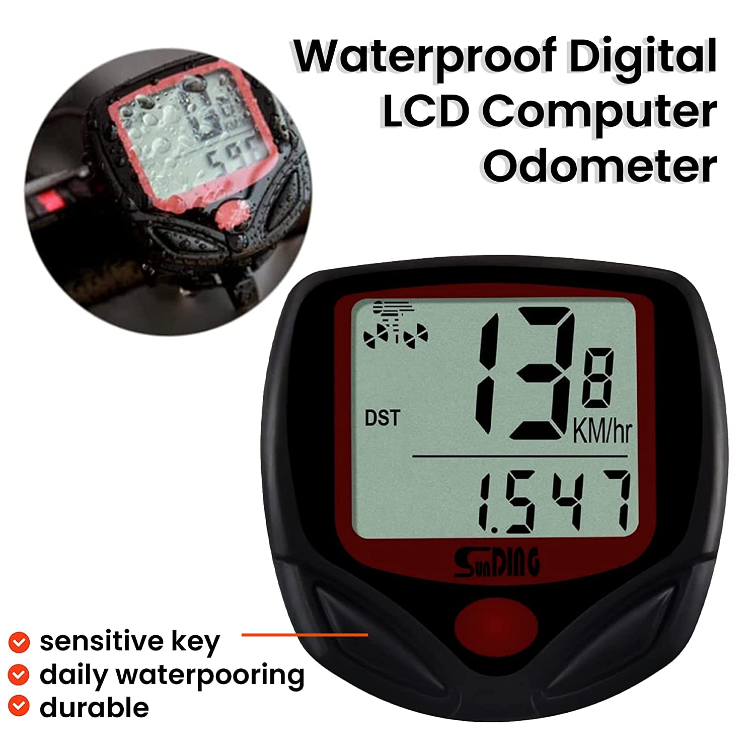 Manogyam Cycle Speedometer | Waterproof Bicycle Odometer | 14 in 1 Function Speedometer