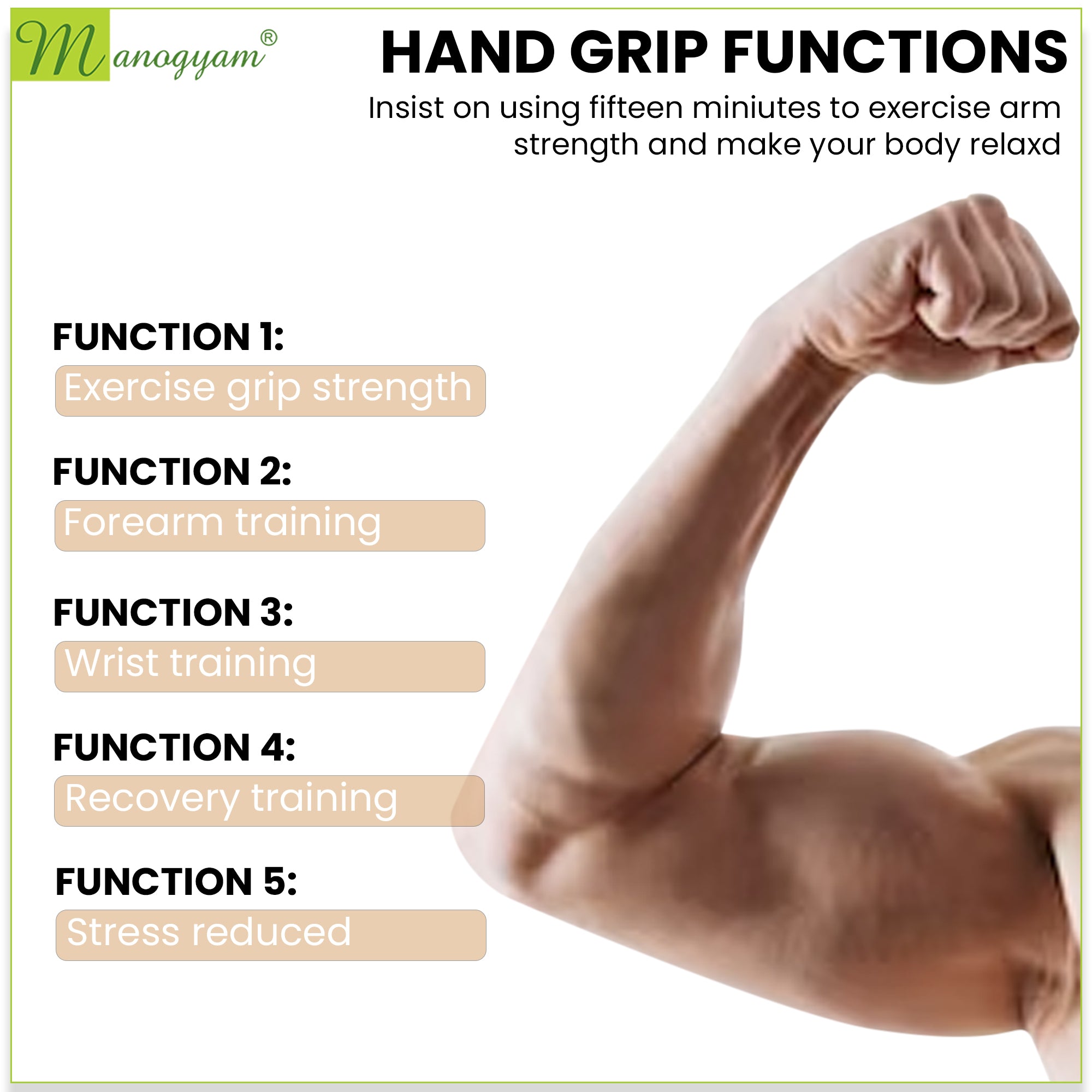 Manogyam Top-Rated Foam Hand Grippers for Strength and Fitness