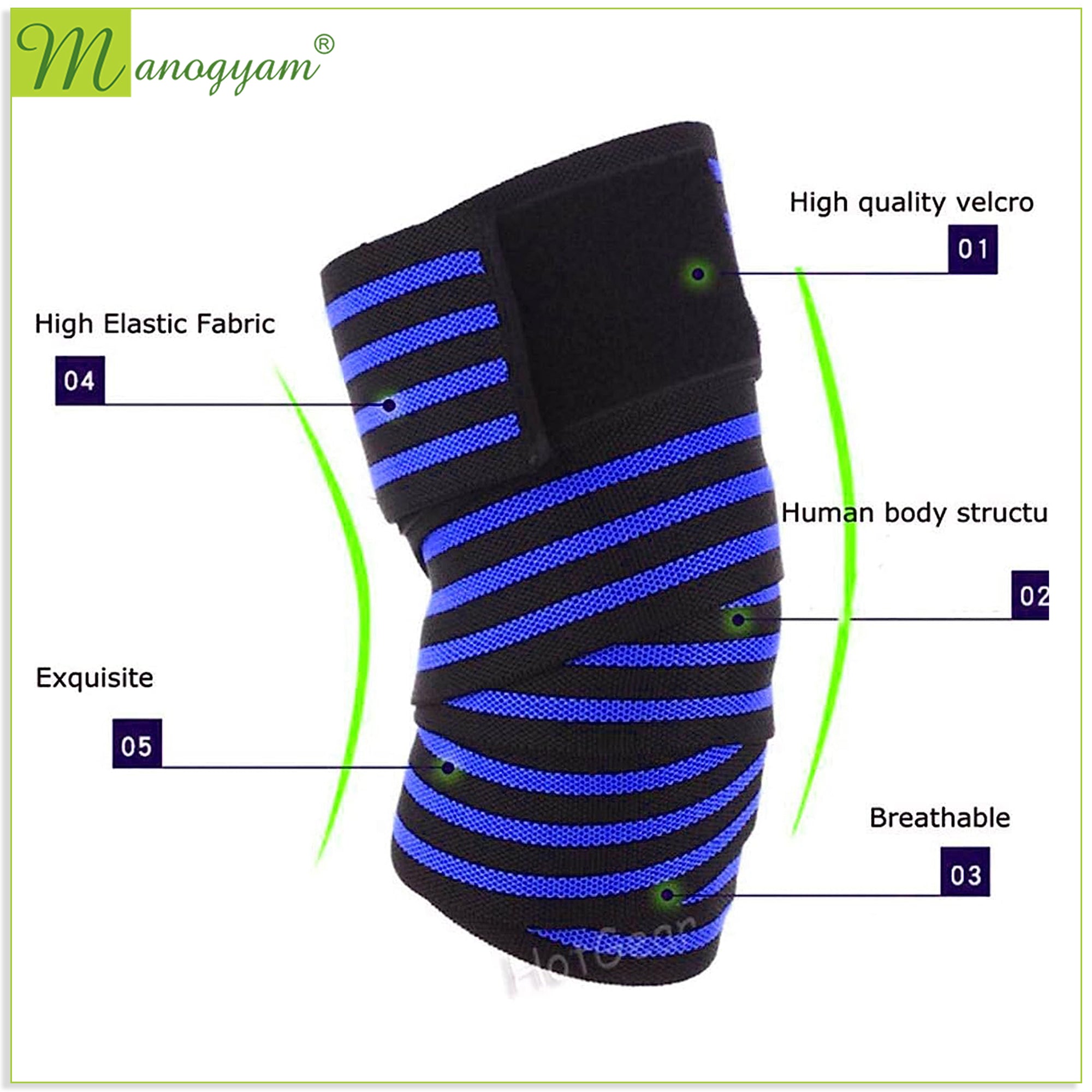 Manogyam KneeFlex ProWrap - Advanced Supportive Knee Wrap