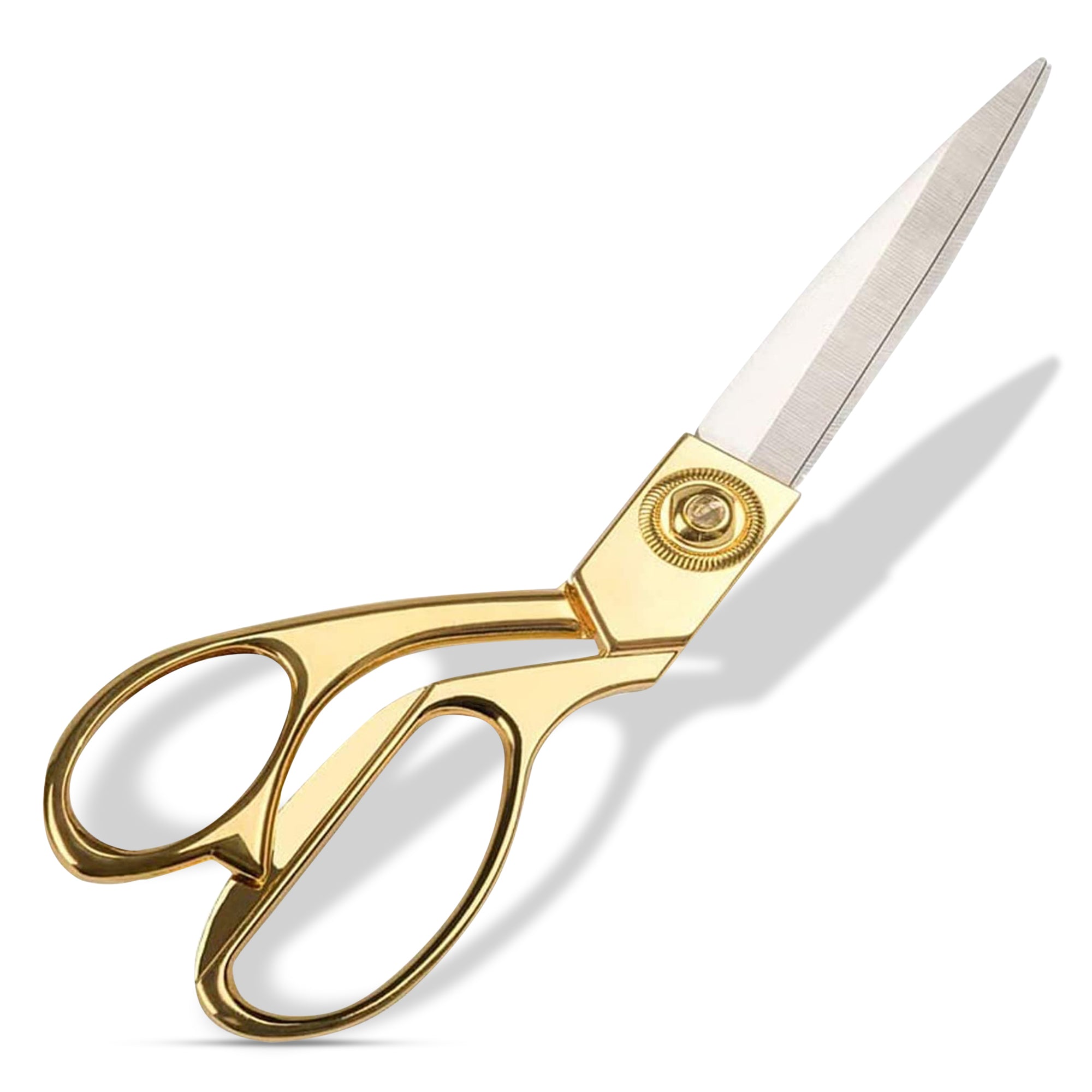 Manogyam Premium Stainless Steel Heavy Duty Tailor Scissors for Fabric, Cloth Cutting Scissor with Brass Finish Handle (Set of 1,Golden)