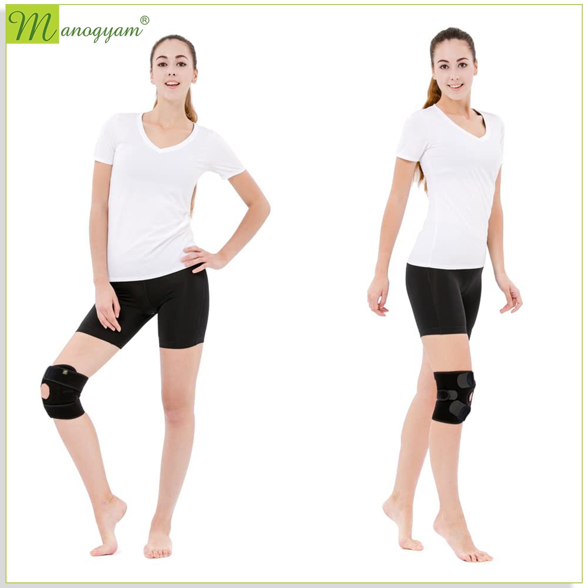 Manogyam FlexiKnee Support: Ergonomic Compression Knee Cap for Joint Pain Relief