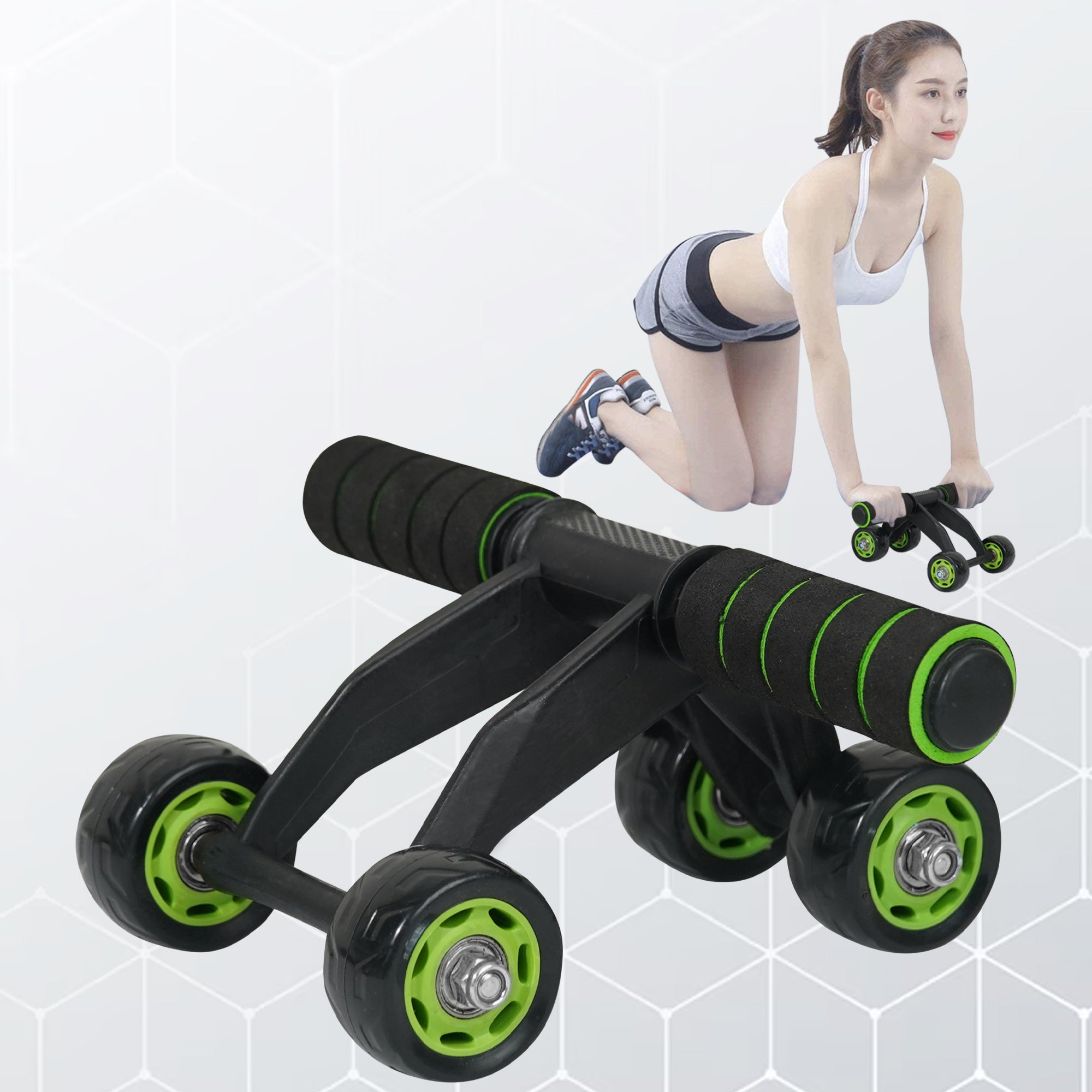 Manogyam 4 Wheel Ab Roller - Fitness Equipment for Core Workout 