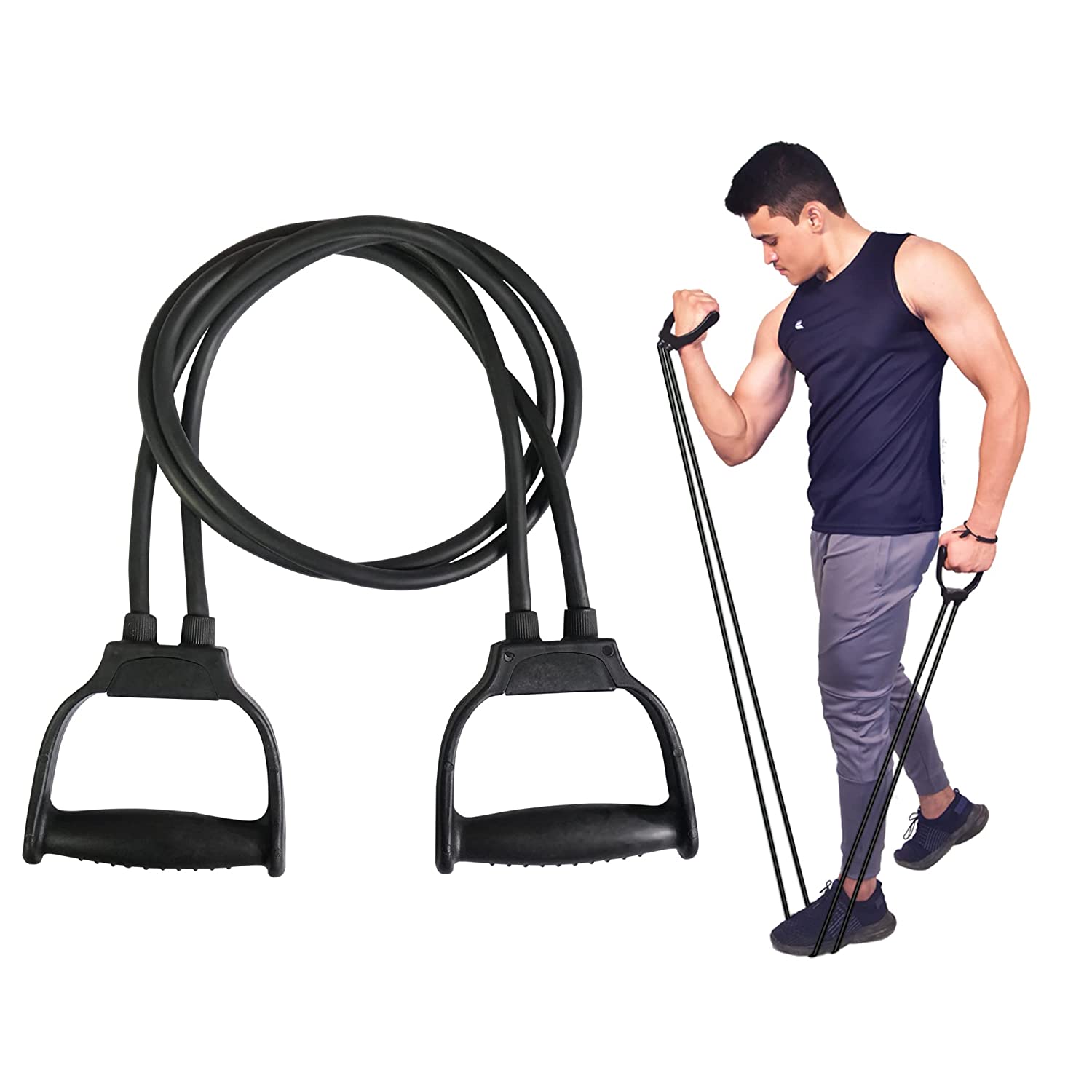 Manogyam Double Toning Tube Exercise Resistance Tube